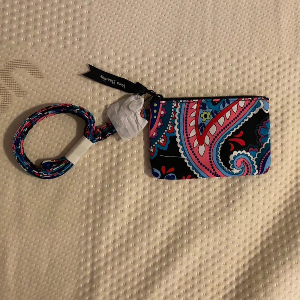 Vera Bradley Haymarket Paisley Zip ID & Lanyard Set NWT
